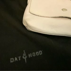 Day & Mood Crossbody Leather Bag light gray woven strap soft leather with cover